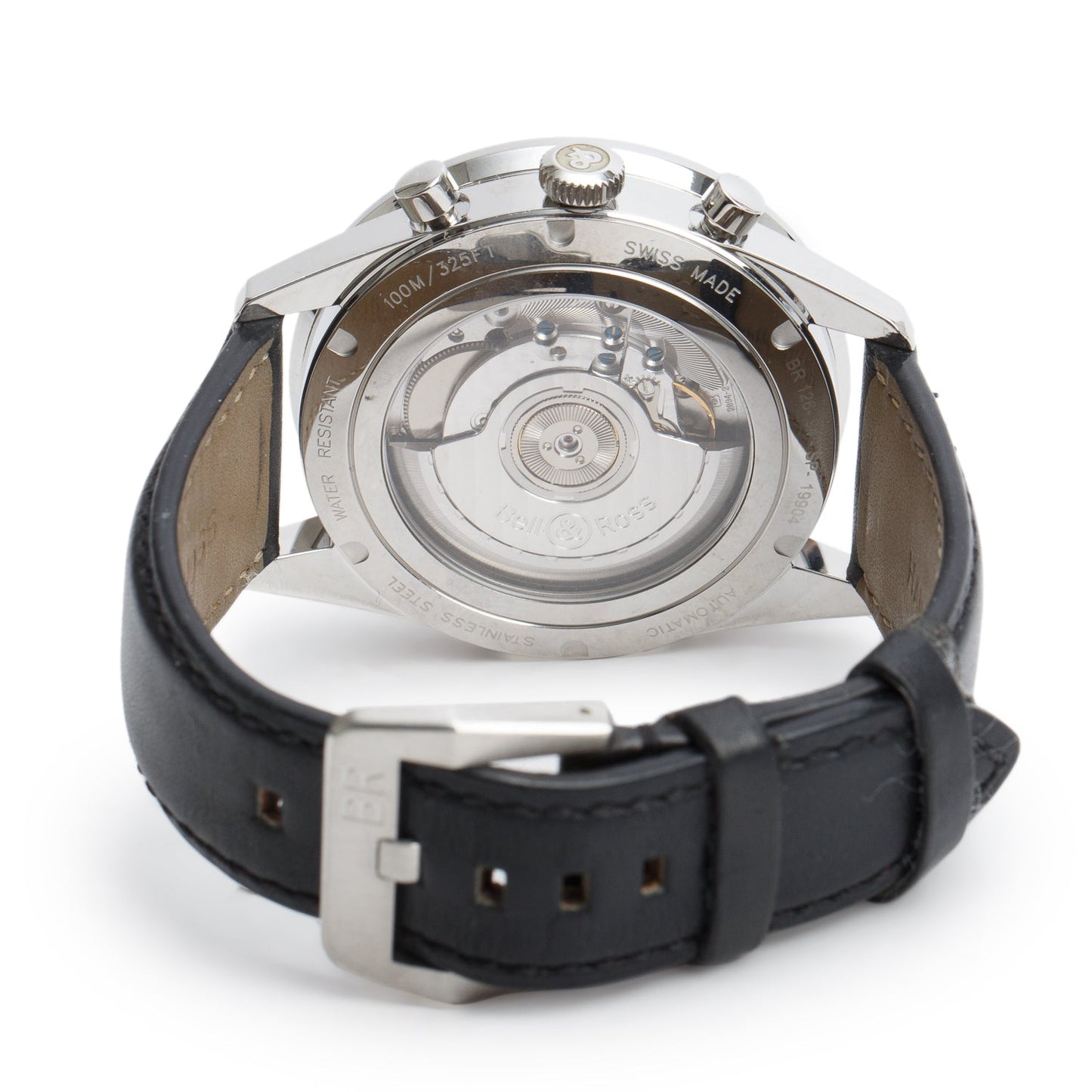 Bell & Ross Stainless Steel Vintage 43 MM Automatic Chronograph Watch Black Dial BR126-94