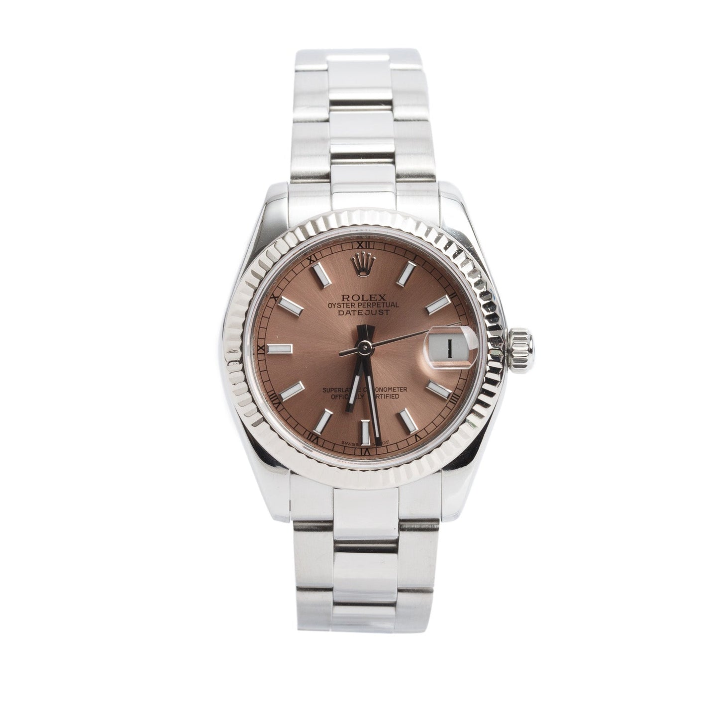 Rolex Stainless Steel Datejust 31 MM Automatic Watch Pink Dial 178274 w/ Papers