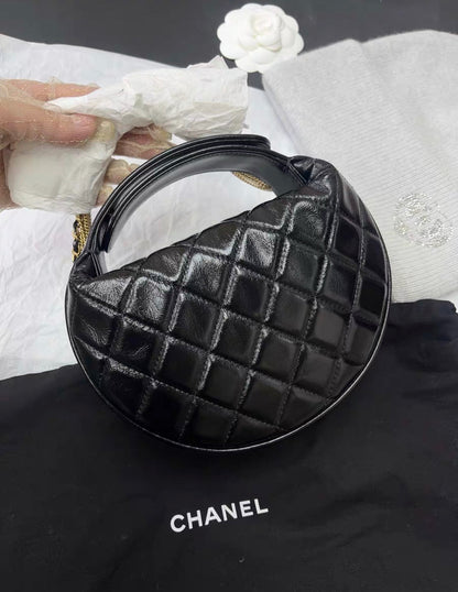 Chanel 24A Clutch Tassel Chain Hula Hoop Black