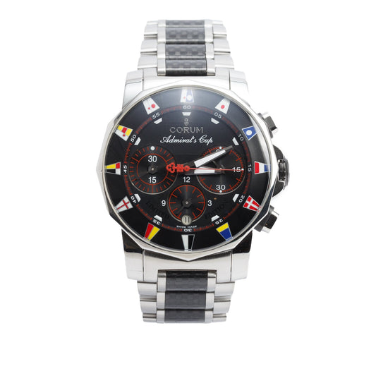 Corum Stainless Steel & Black PVD Admiral's Cup Regatta 44 MM Automatic Chronograph Watch w/ Box & Papers