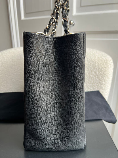 Chanel Black Caviar Grand Shopper Tote (GST) Silver Hardware