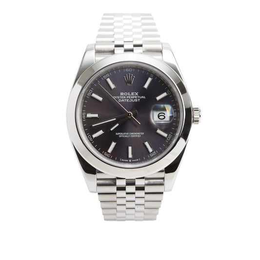 Rolex Stainless Steel Datejust 41 MM Slate Grey Dial Automatic Watch 126300 w/ Box