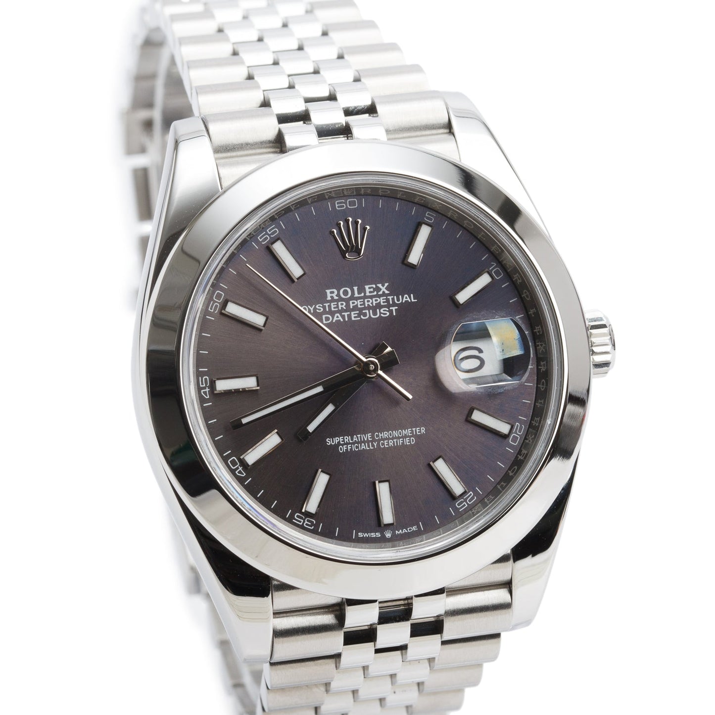 Rolex Stainless Steel Datejust 41 MM Slate Grey Dial Automatic Watch 126300 w/ Box