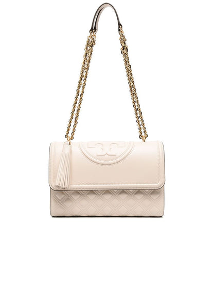 Cream Embossed Quilted Crossbody