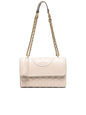 Cream Embossed Quilted Crossbody