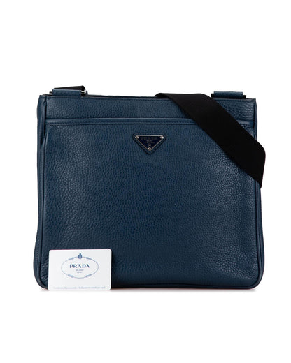 Vitello Daino Leather Crossbody Bag with Adjustable Strap