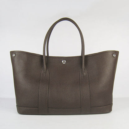 Luxury Hermes Garden Party Handbag Dark Coffee