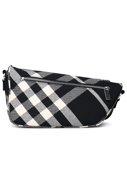 Burberry 'Shield Messenger' Black Cotton Blend Crossbody Bag Man