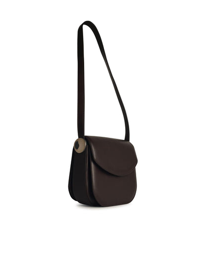 Jil Sander 'Coin' Medium Brown Leather Crossbody Bag Woman