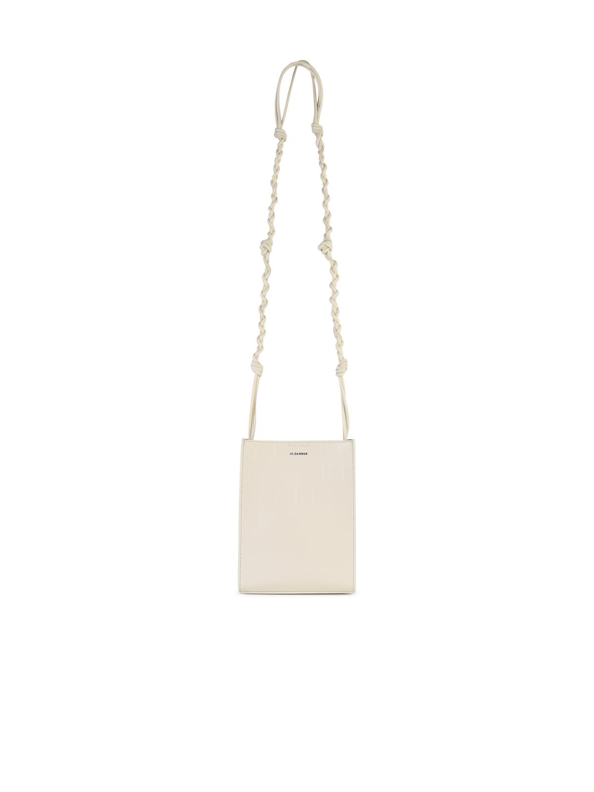 Jil Sander 'Tangle' Ivory Leather Crossbody Bag Woman