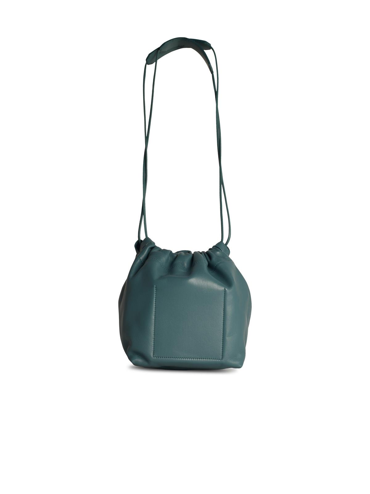 Jil Sander 'Dumpling' Light Blue Leather Crossbody Bag Woman