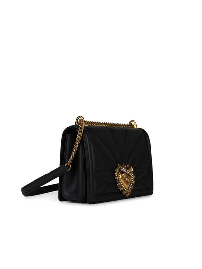 Dolce & Gabbana 'Devotion' Black Leather Crossbody Bag Woman