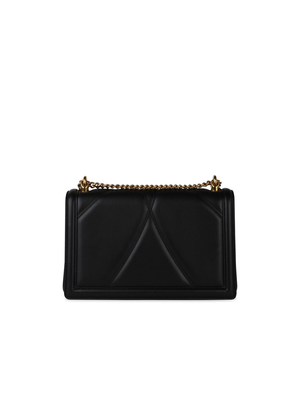 Dolce & Gabbana 'Devotion' Black Leather Crossbody Bag Woman