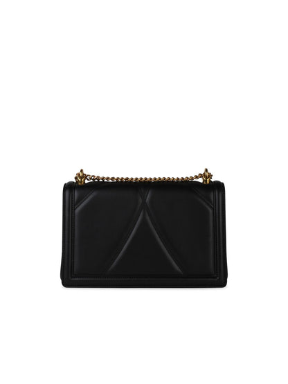 Dolce & Gabbana 'Devotion' Black Leather Crossbody Bag Woman