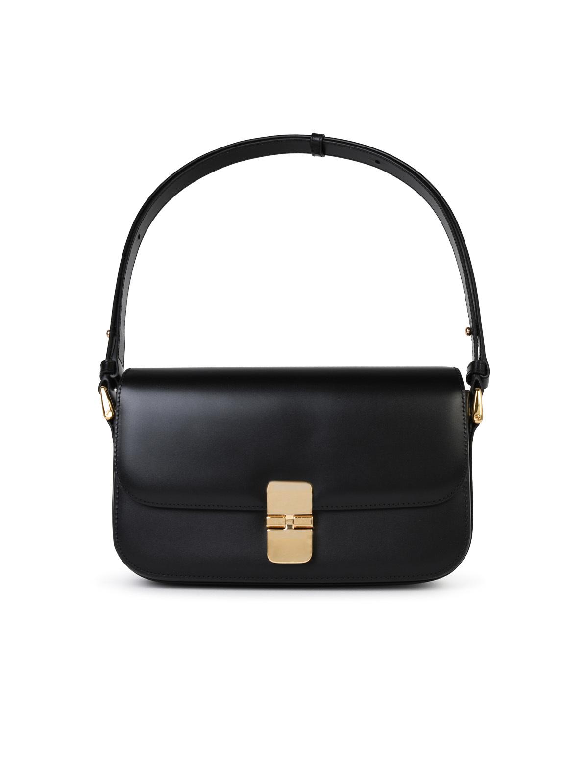 A.P.C. 'Grace Bguette' Black Smooth Leather Crossbody Bag Woman