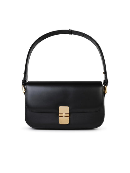 A.P.C. 'Grace Bguette' Black Smooth Leather Crossbody Bag Woman