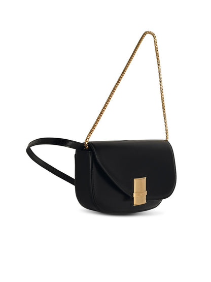 Salvatore Ferragamo 'Fiamma' Black Leather Crossbody Bag Woman
