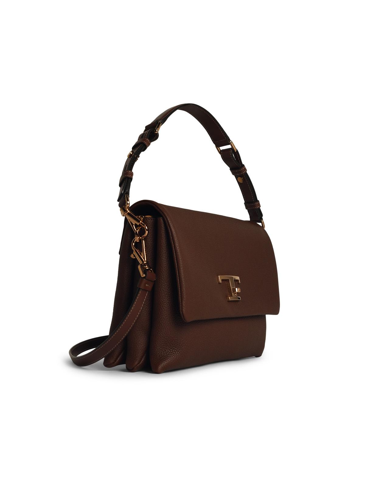 Tod's 'Timeless' Medium Brown Leather Crossbody Bag Woman