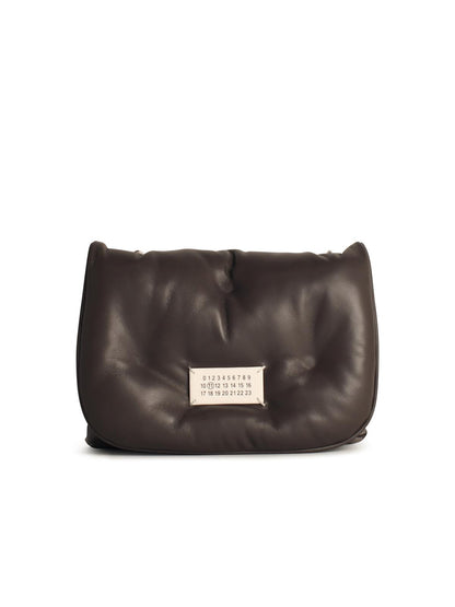 Maison Margiela 'Glam Slam' Grey Leather Crossbody Bag Woman