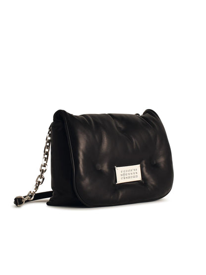 Maison Margiela 'Glam Slam' Black Leather Crossbody Bag Woman
