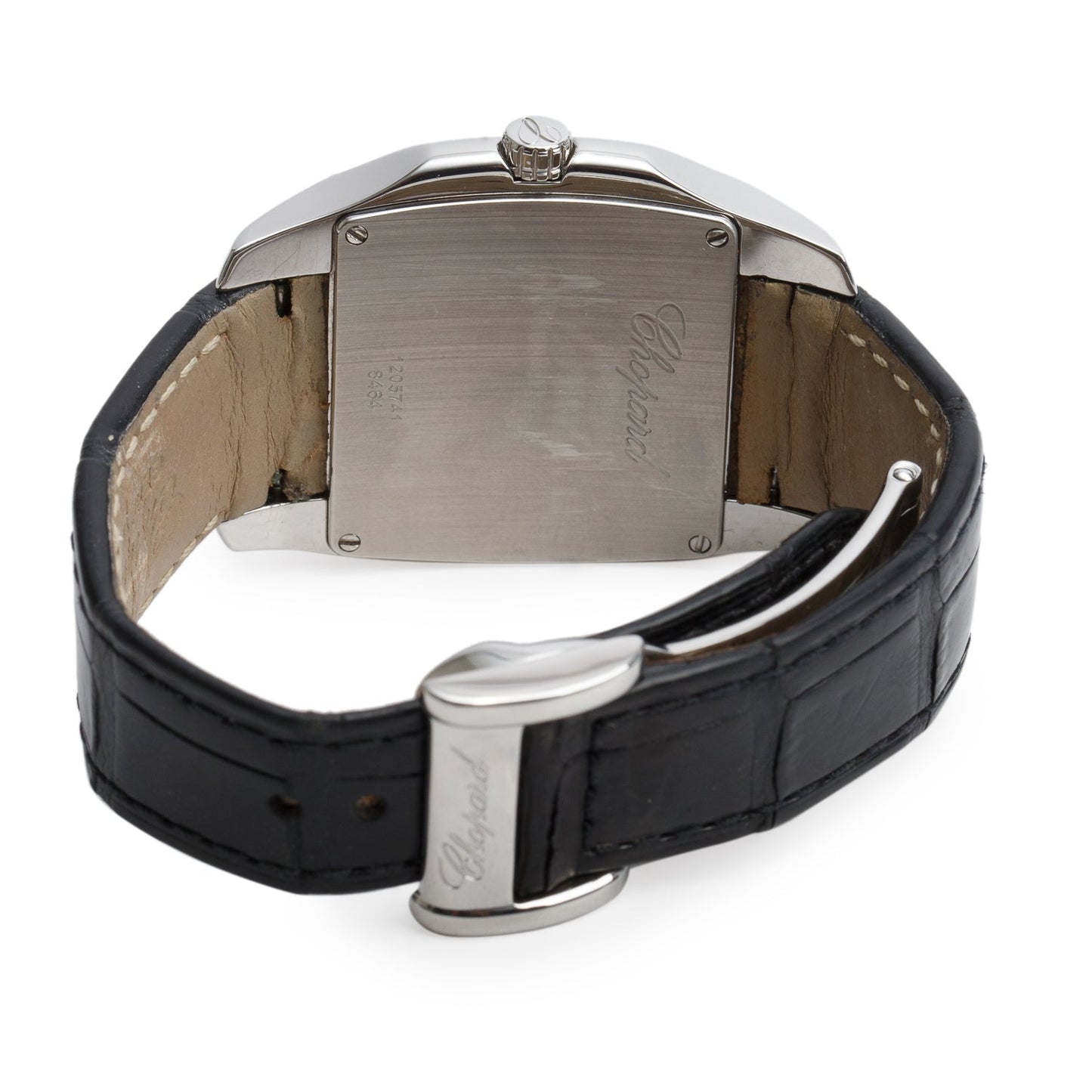 Chopard Stainless Steel Diamond Bezel Two O Ten Watch Black Dial 8464