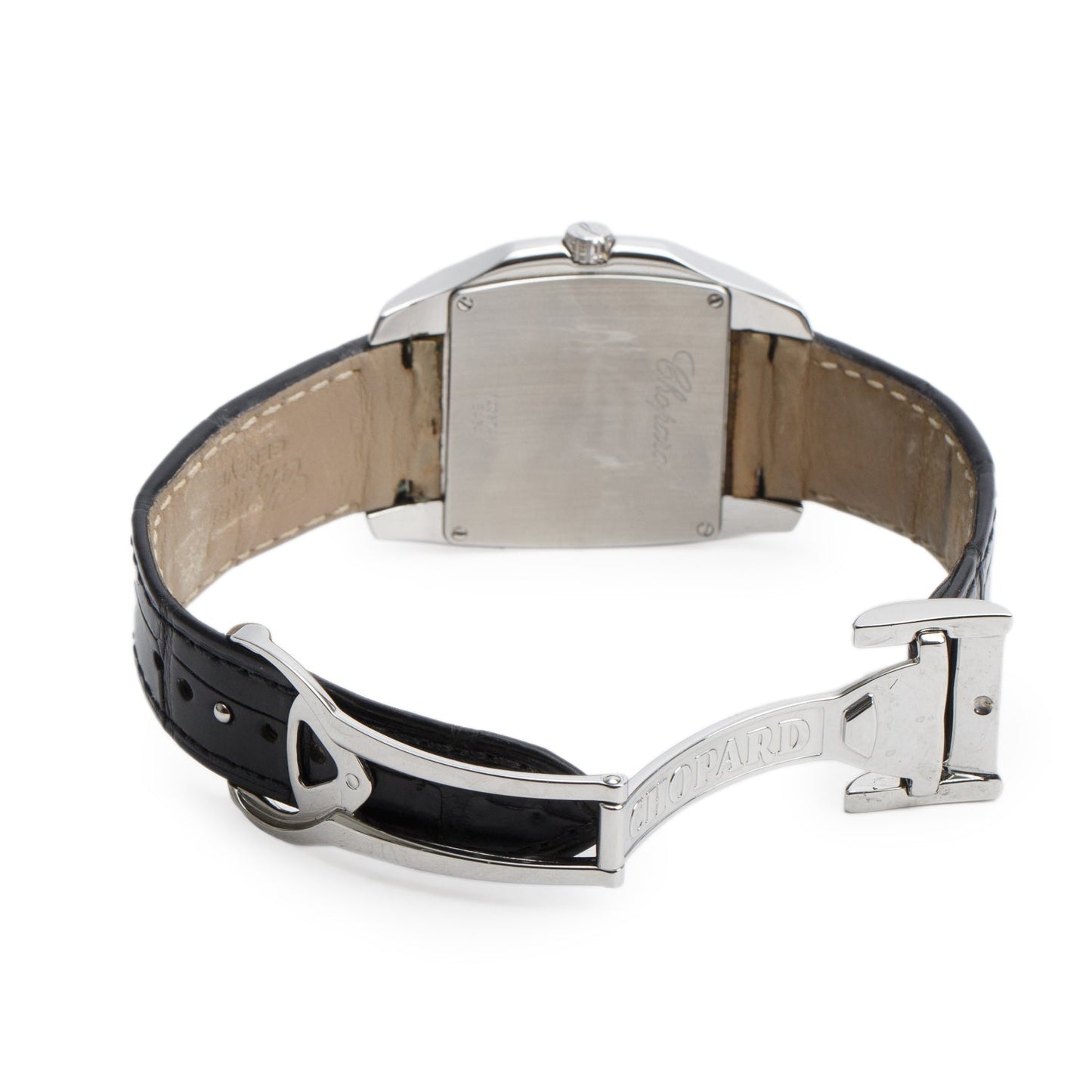 Chopard Stainless Steel Diamond Bezel Two O Ten Watch Black Dial 8464