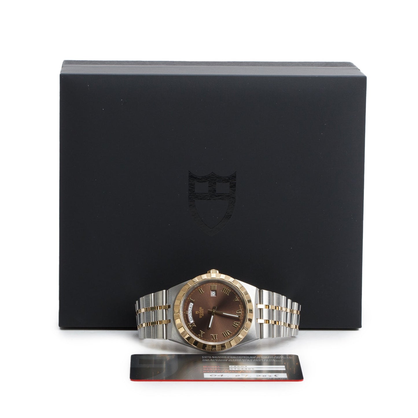 Tudor 2025 Stainless Steel & 18k Yellow Gold Royal 41 MM Automatic Watch Chocolate Brown Dial 28603 w/ Box & Papers