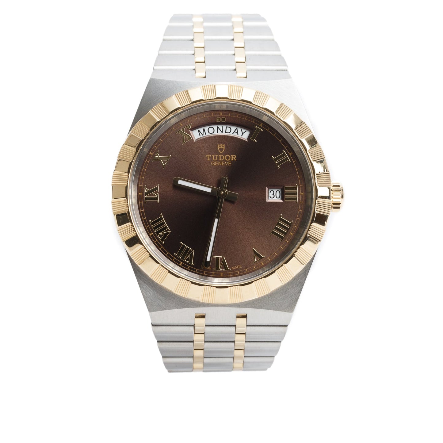 Tudor 2025 Stainless Steel & 18k Yellow Gold Royal 41 MM Automatic Watch Chocolate Brown Dial 28603 w/ Box & Papers