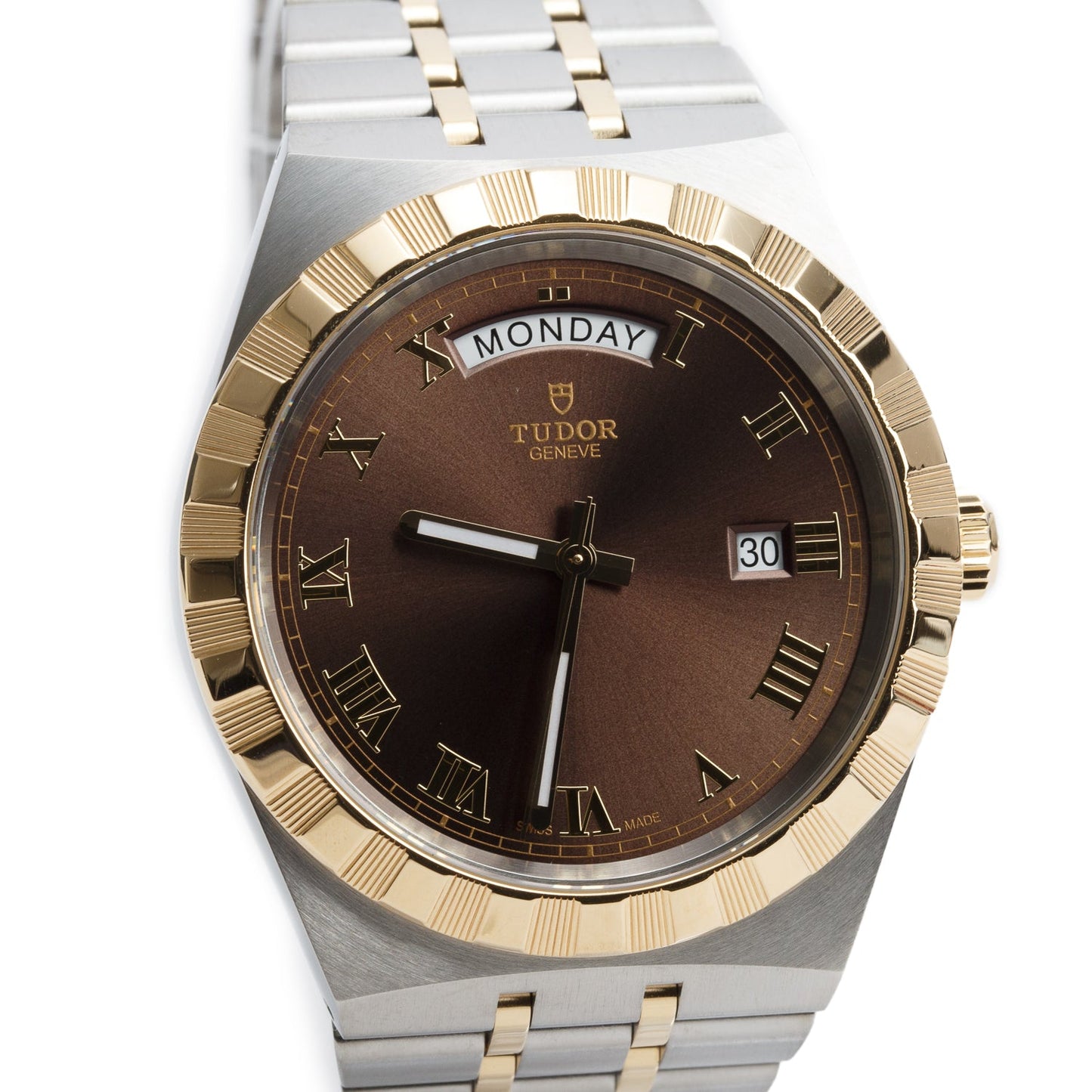 Tudor 2025 Stainless Steel & 18k Yellow Gold Royal 41 MM Automatic Watch Chocolate Brown Dial 28603 w/ Box & Papers