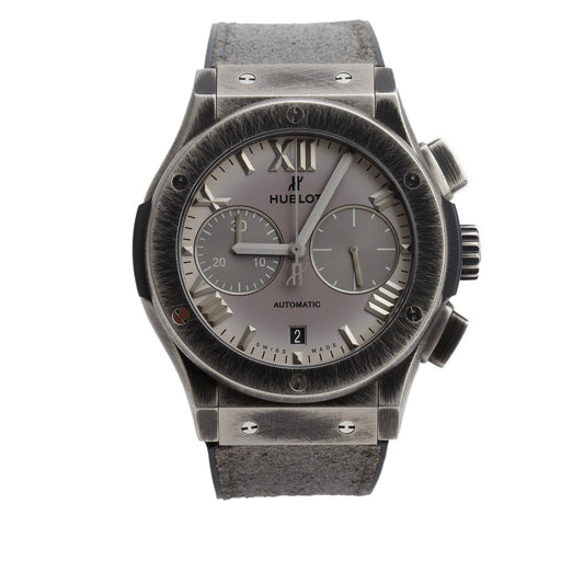 Hublot Special Edition Black Brushed Titanium Classic Fusion Roma Edition 45 MM Automatic Chronograph Watch Grey Dial w/ Box & Papers
