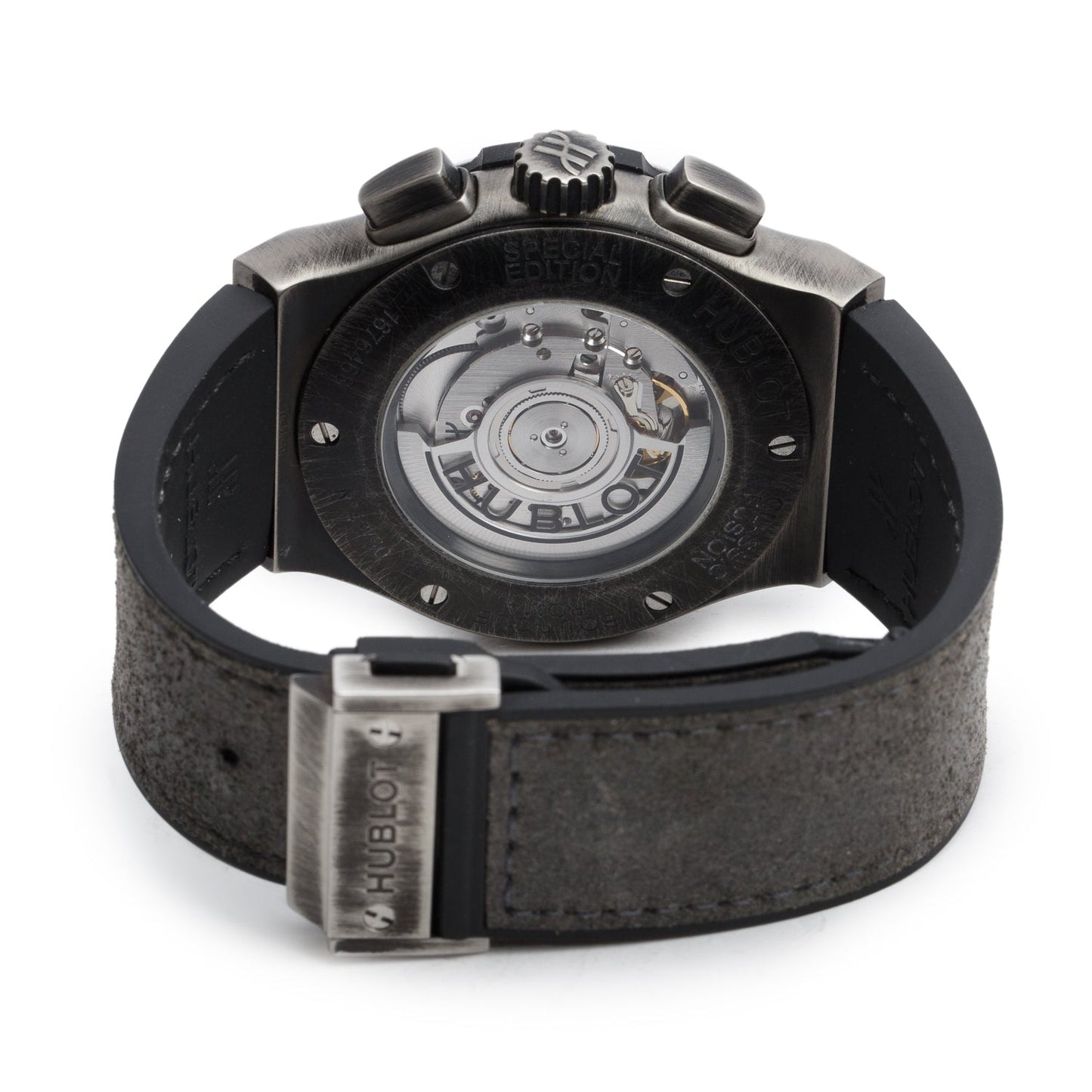 Hublot Special Edition Black Brushed Titanium Classic Fusion Roma Edition 45 MM Automatic Chronograph Watch Grey Dial w/ Box & Papers