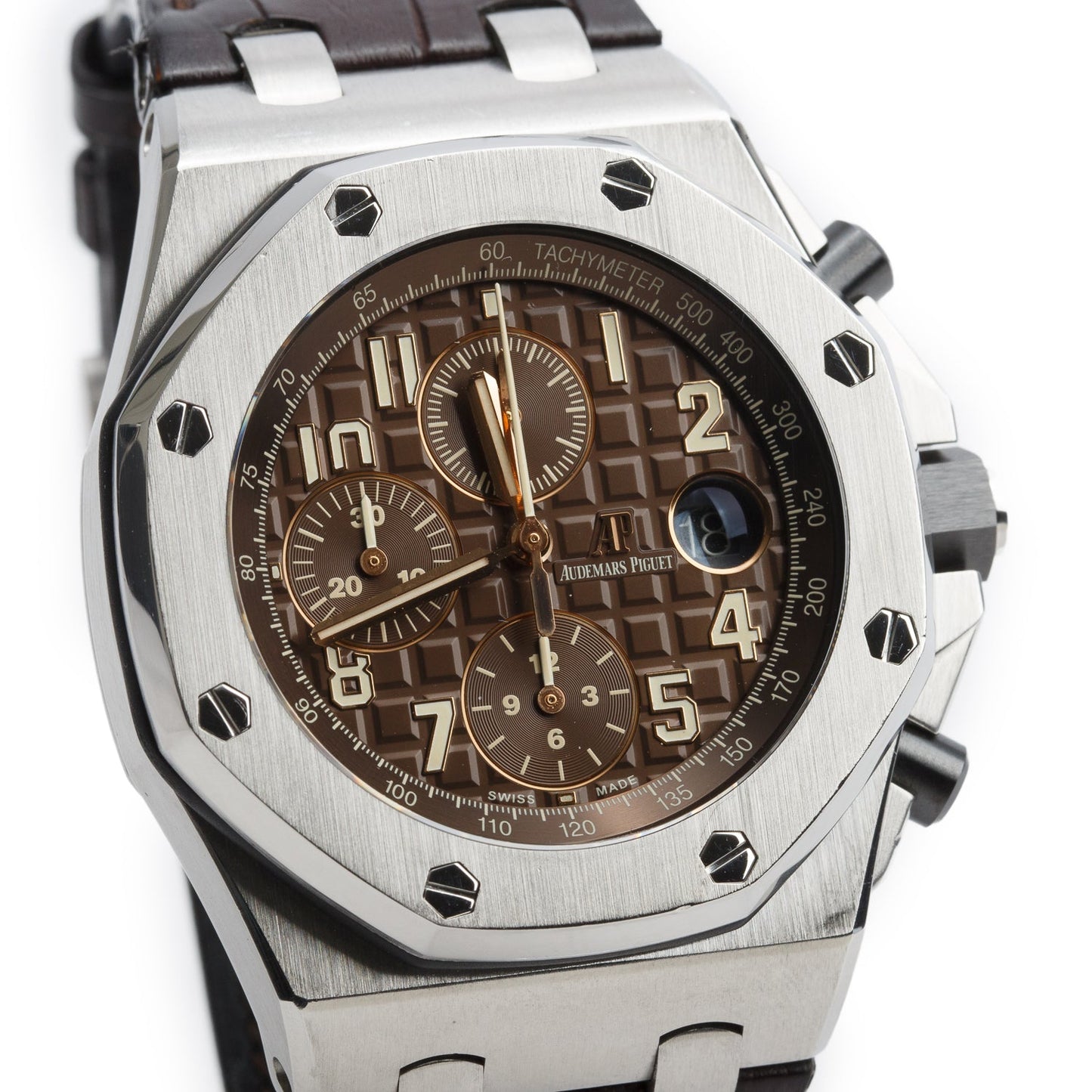 Audemars Piguet Stainless Steel Royal Oak Offshore Havana 42 MM Automatic Chronograph Watch Brown Dial w/ Box & Papers