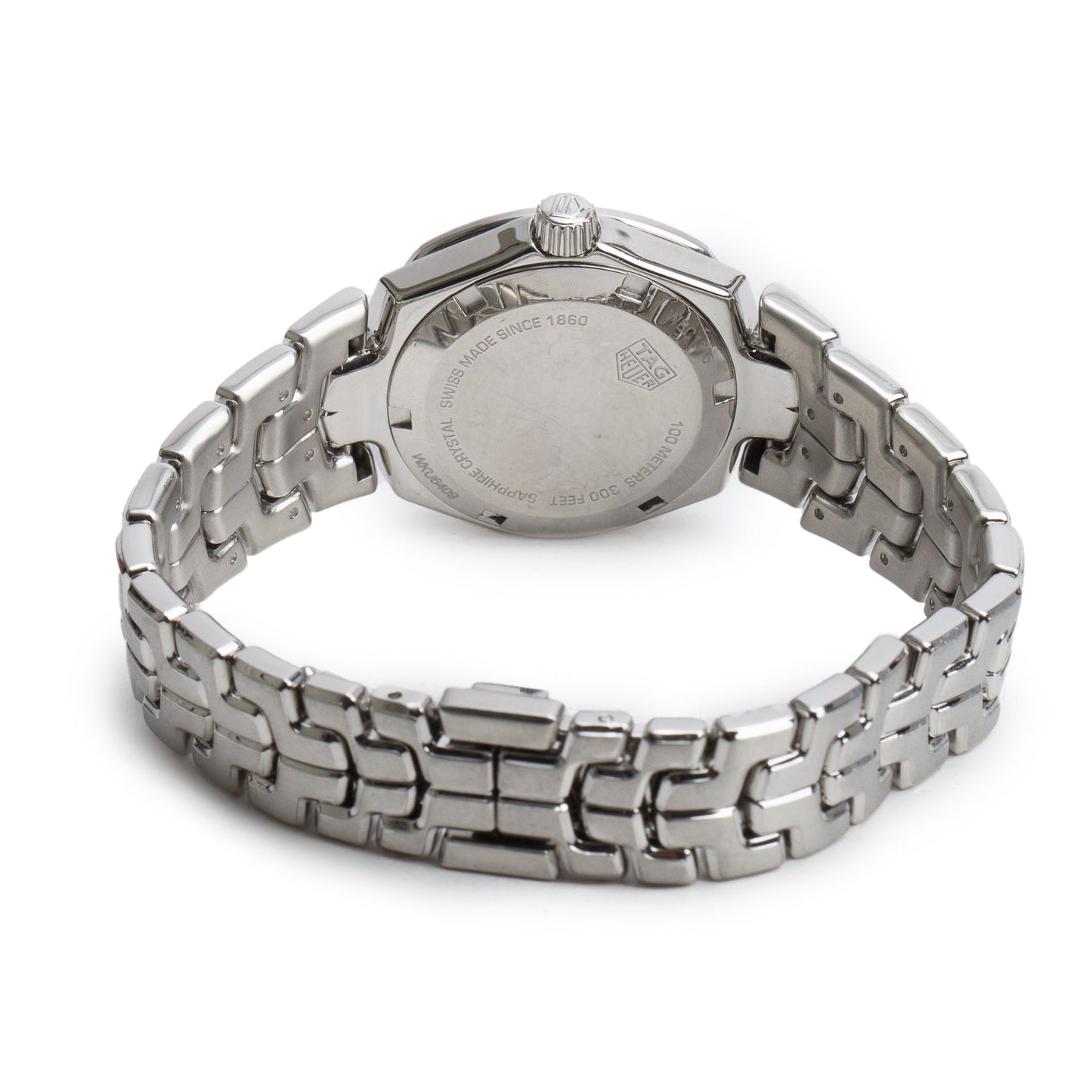 Tag Heuer Stainless Steel Diamond Bezel Link 32 MM Quartz Watch Blue Mother of Pearl Dial WBC1315 w/ Box & Papers