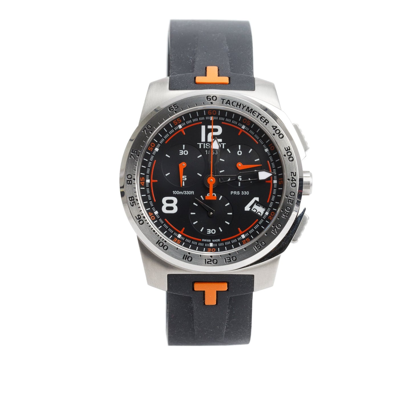 Tissot Stainless Steel T Sport PRS330 Palagio 42.5 MM Chronograph Quartz Watch Black Dial w/ Box & Papers