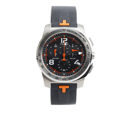 Tissot Stainless Steel T Sport PRS330 Palagio 42.5 MM Chronograph Quartz Watch Black Dial w/ Box & Papers