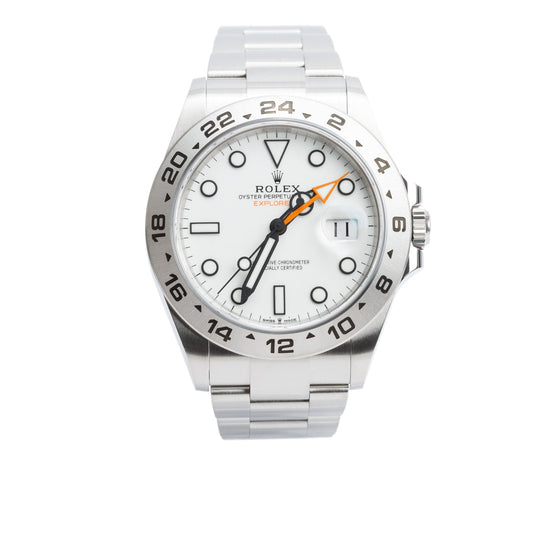 Rolex 2026 Stainless Steel Explorer II 42 MM Automatic Watch White Dial 226570 w/ Box & Papers
