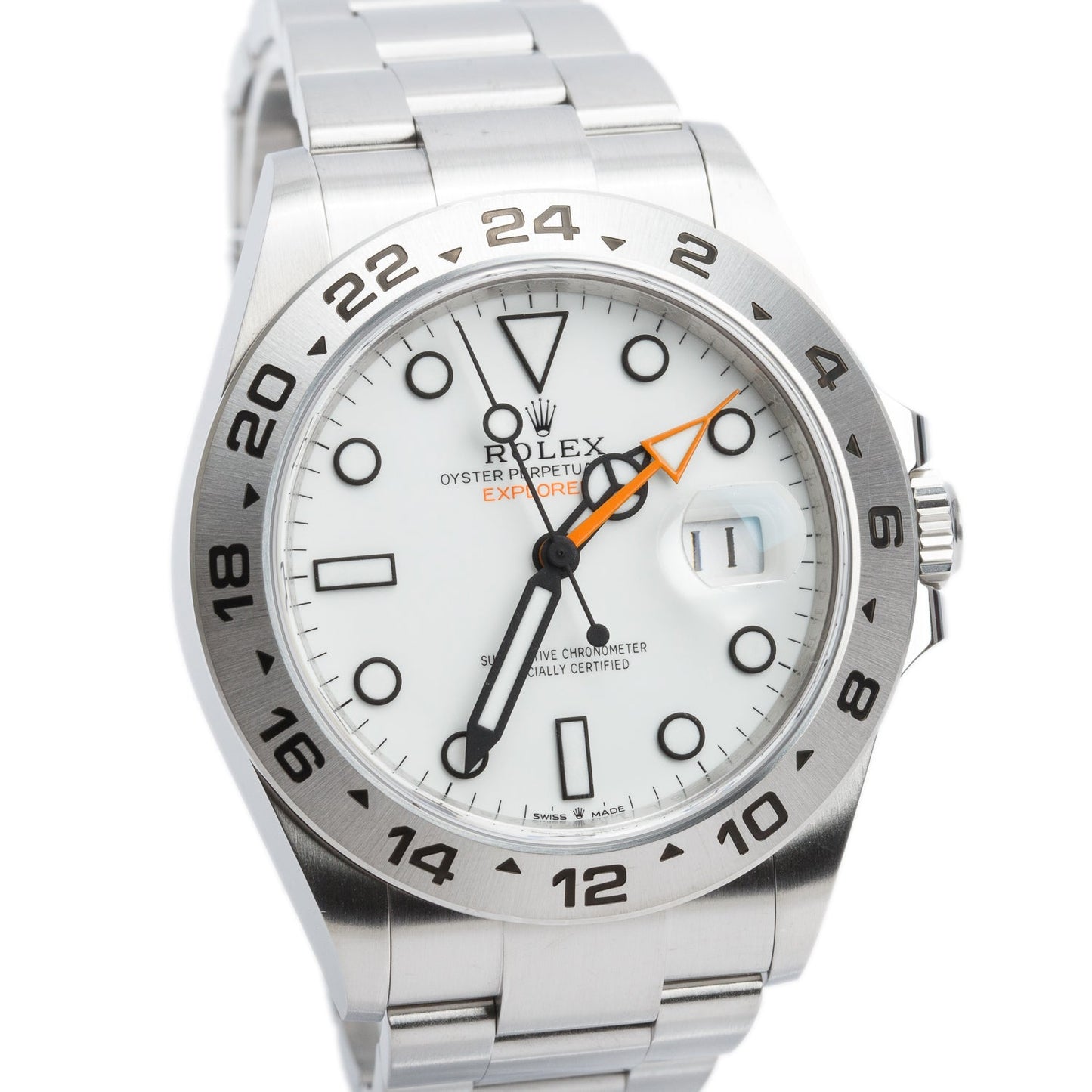 Rolex 2026 Stainless Steel Explorer II 42 MM Automatic Watch White Dial 226570 w/ Box & Papers