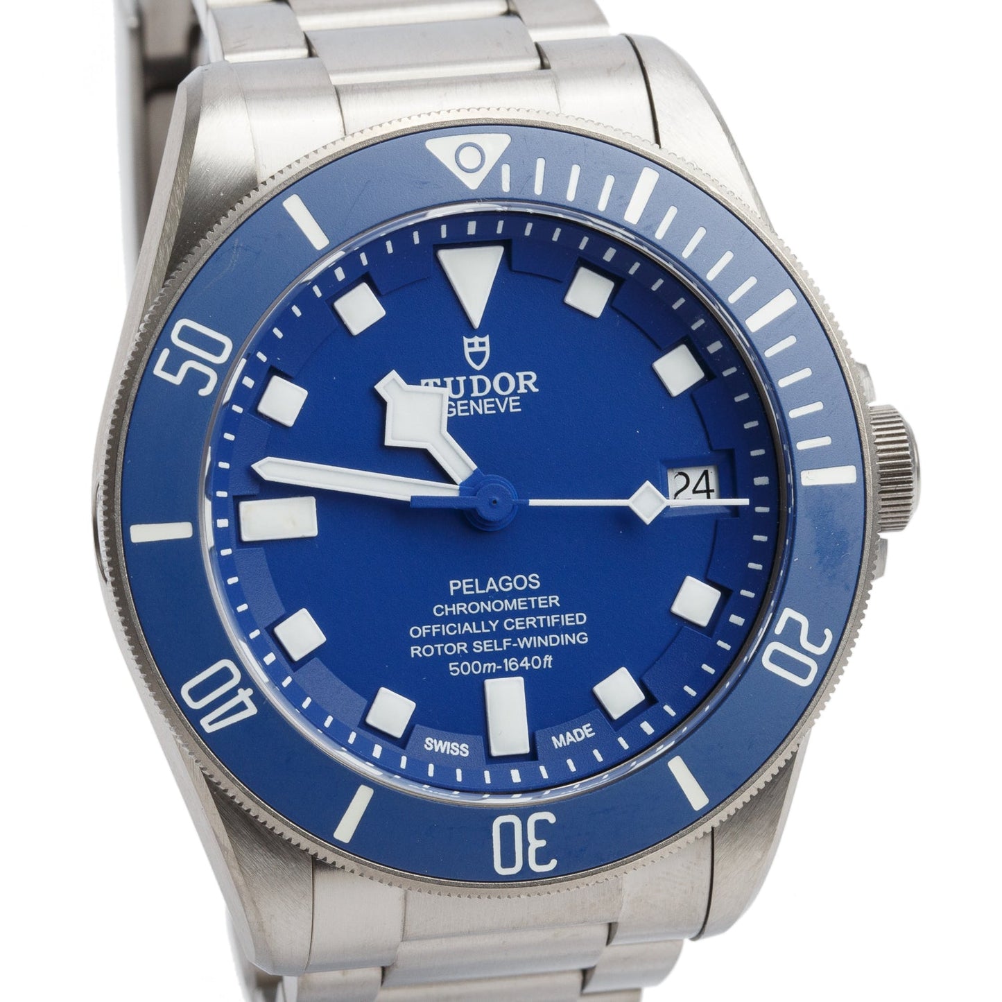 Tudor Titanium Pelagos 42 MM Automatic Watch Blue Dial 25600TB w/ Box, Papers & Extra Strap