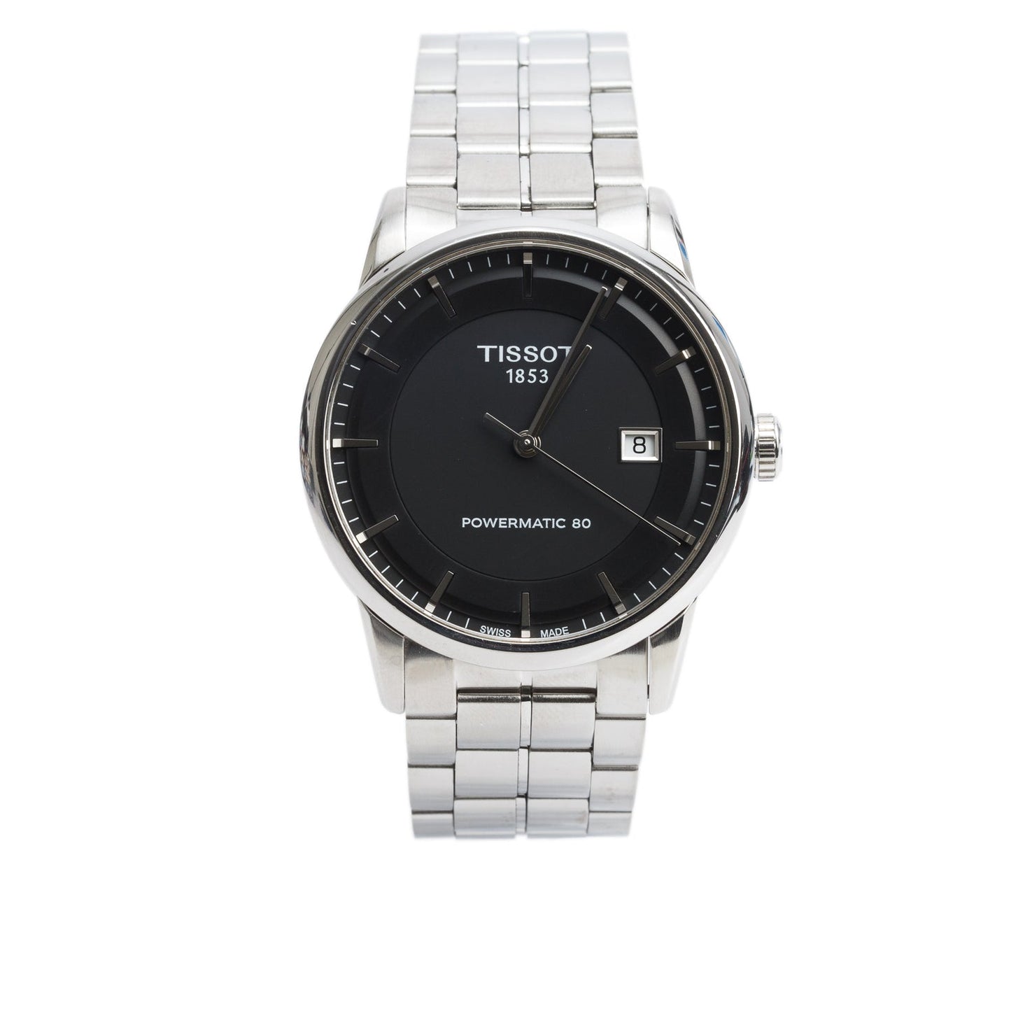 Tissot Stainless Steel Luxury Powermatic 80 41 MM Automatic Watch Black Dial w/ Box & Papers