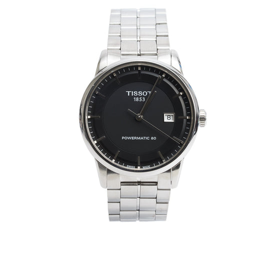 Tissot Stainless Steel Luxury Powermatic 80 41 MM Automatic Watch Black Dial w/ Box & Papers