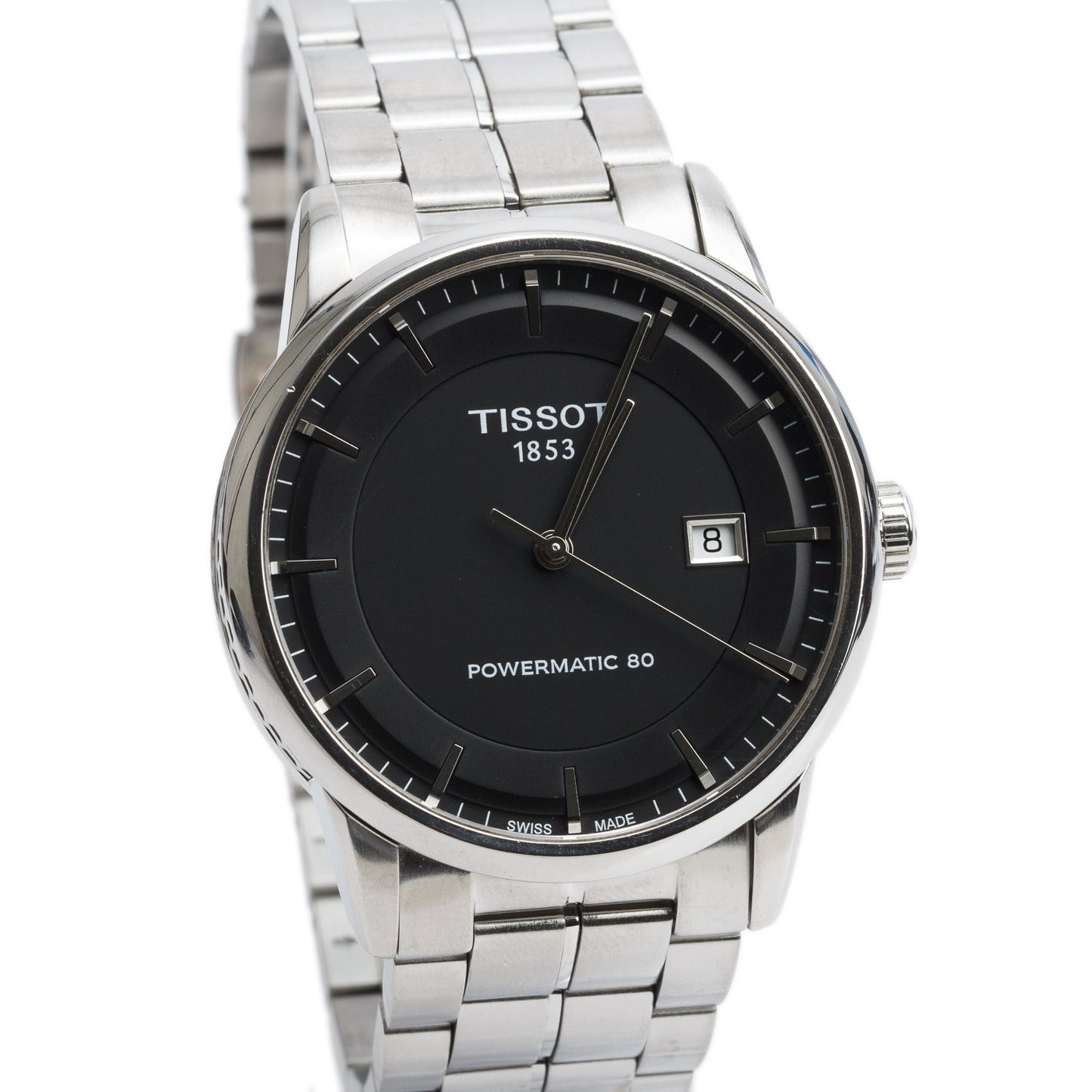 Tissot Stainless Steel Luxury Powermatic 80 41 MM Automatic Watch Black Dial w/ Box & Papers