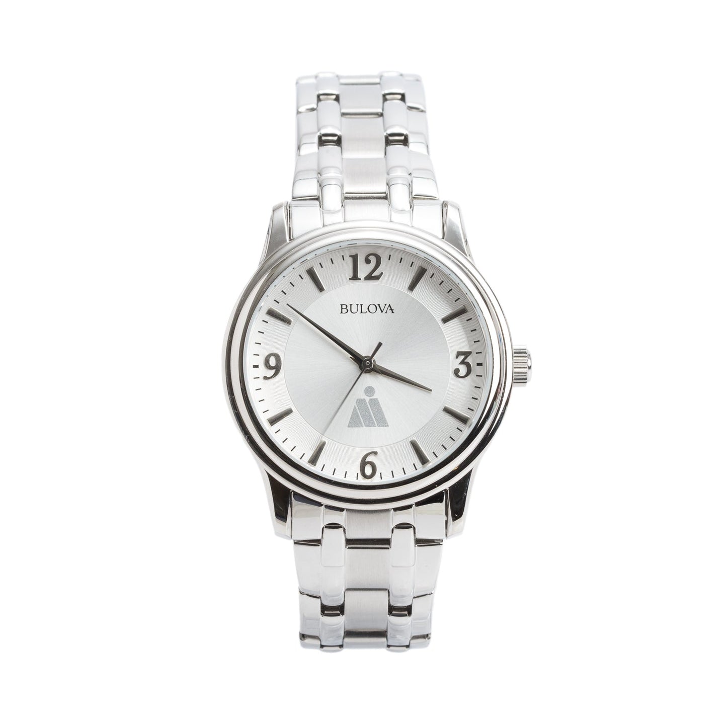 Bulova Stainless Steel Corporate Exclusive 38 MM Quartz Watch Silver Dial 96A000 w/ Box