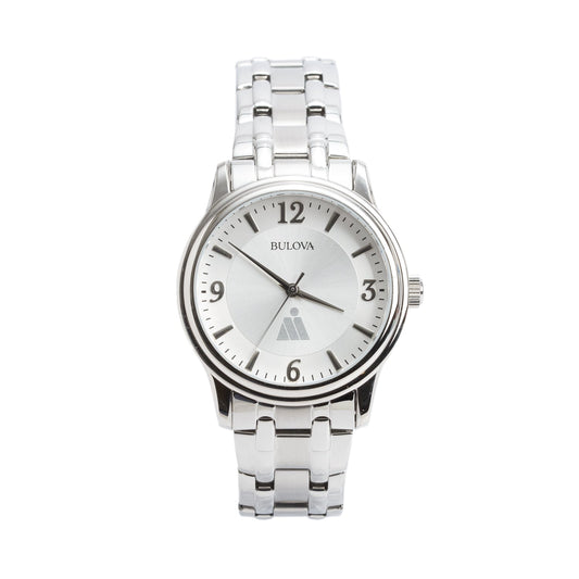 Bulova Stainless Steel Corporate Exclusive 38 MM Quartz Watch Silver Dial 96A000 w/ Box