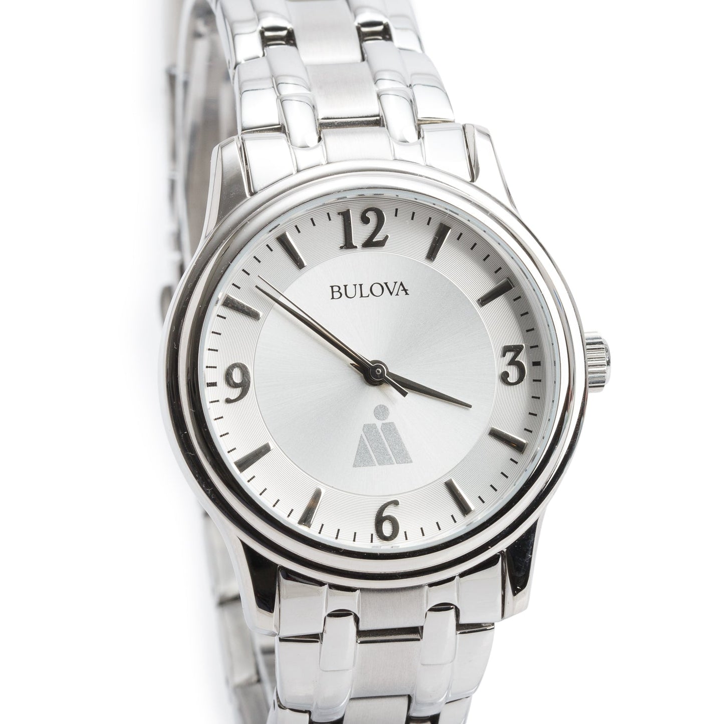 Bulova Stainless Steel Corporate Exclusive 38 MM Quartz Watch Silver Dial 96A000 w/ Box
