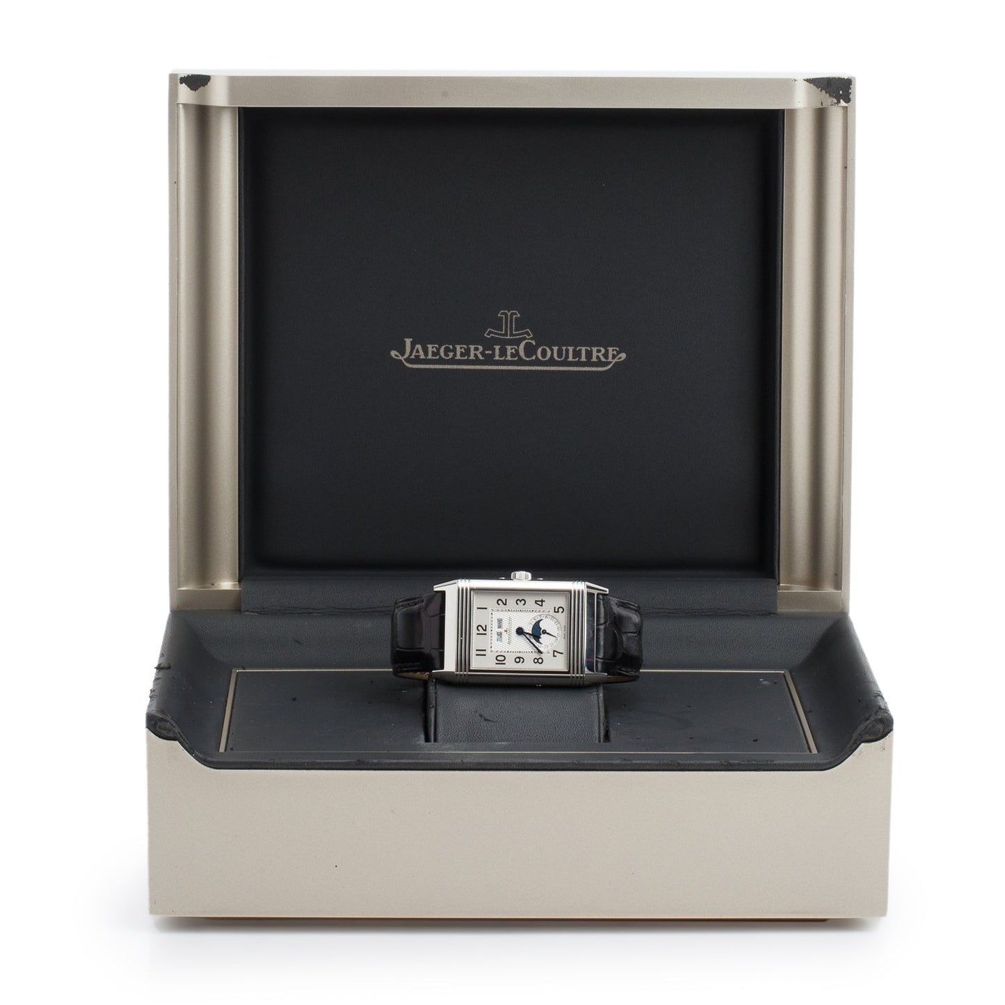 Jaeger-LeCoultre Stainless Steel Grande Reverso Calendar 30 MM Manual Watch Silver Dial w/ Box & Papers