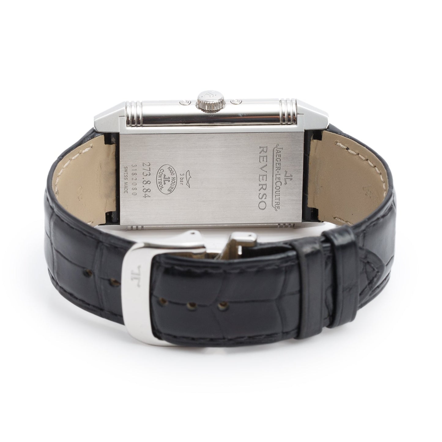 Jaeger-LeCoultre Stainless Steel Grande Reverso Calendar 30 MM Manual Watch Silver Dial w/ Box & Papers