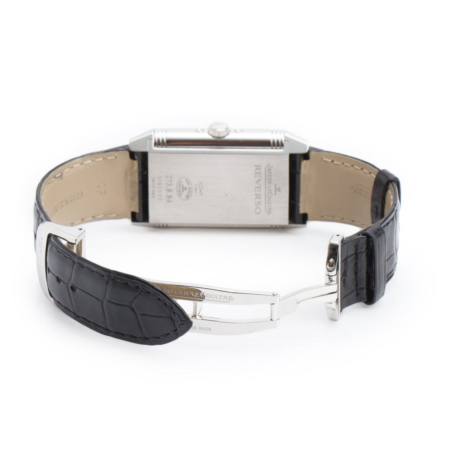Jaeger-LeCoultre Stainless Steel Grande Reverso Calendar 30 MM Manual Watch Silver Dial w/ Box & Papers