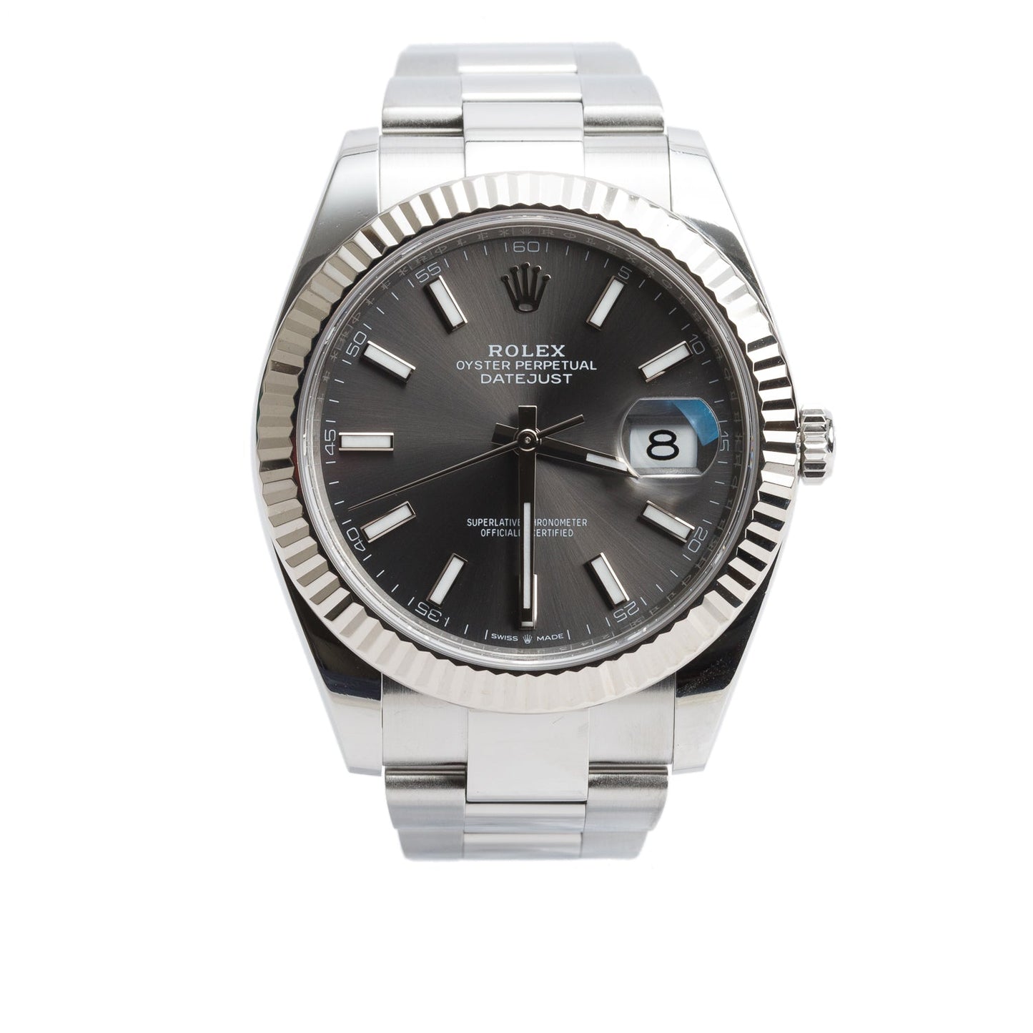 Rolex 2021 Stainless Steel Oyster Perpetual Datejust 41 MM Watch Slate Dial 126334 w/ Box & Papers