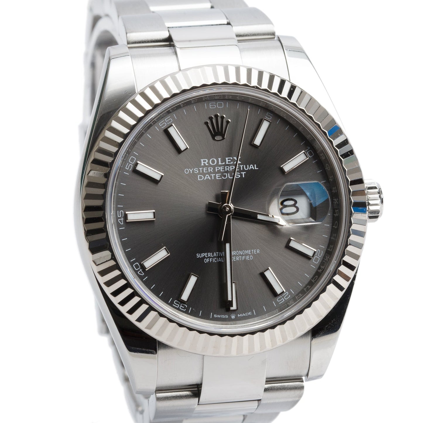 Rolex 2021 Stainless Steel Oyster Perpetual Datejust 41 MM Watch Slate Dial 126334 w/ Box & Papers