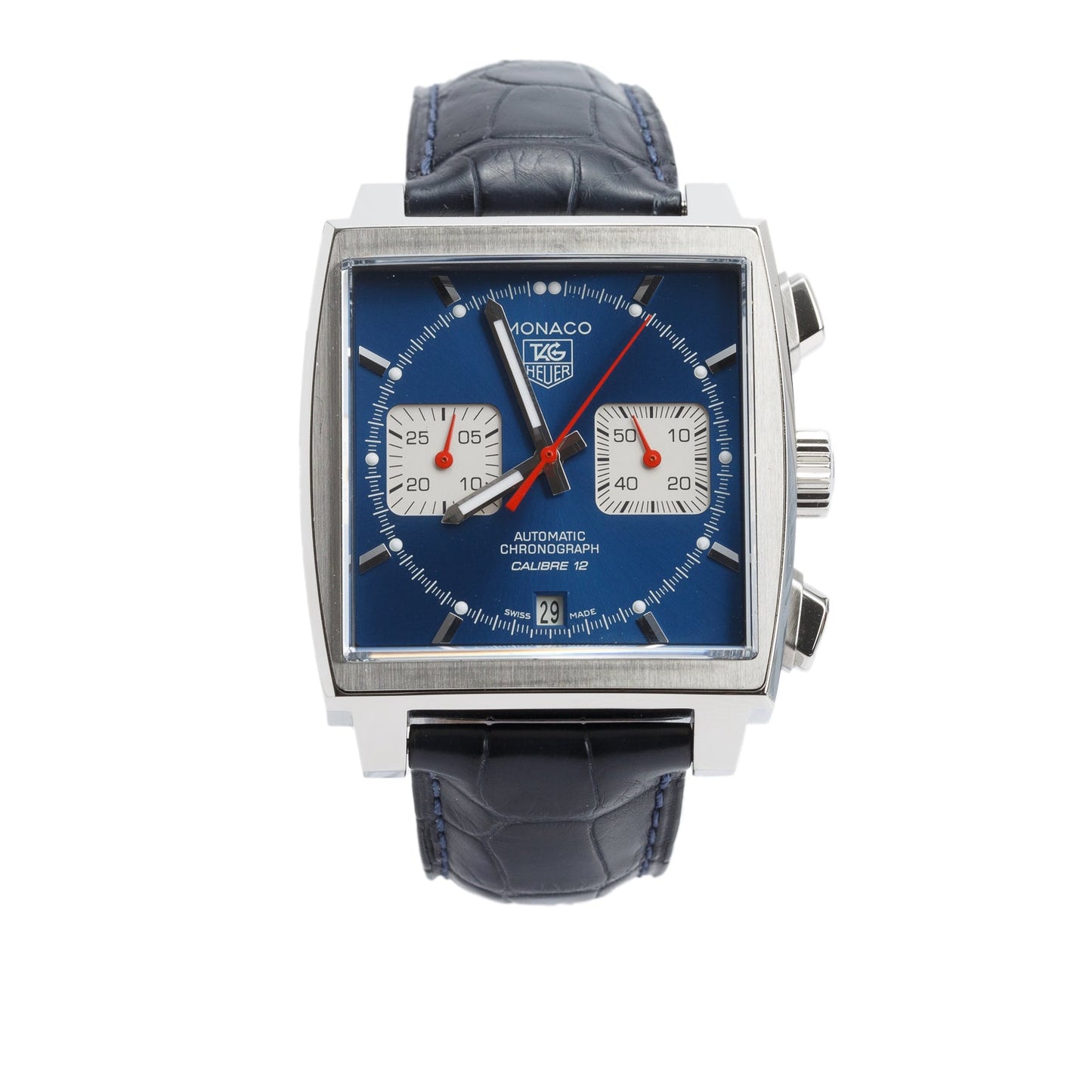 Tag Heuer Stainless Steel Monaco 39 MM Automatic Chronograph Watch CAW2111-0